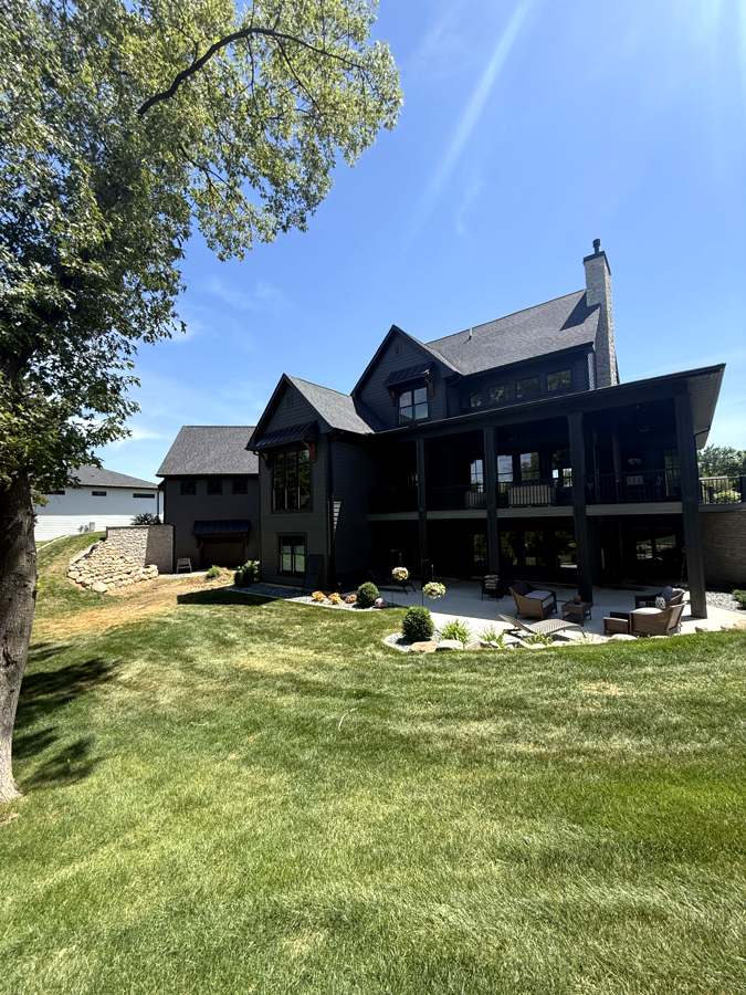 Black modern farmhouse rear exterior